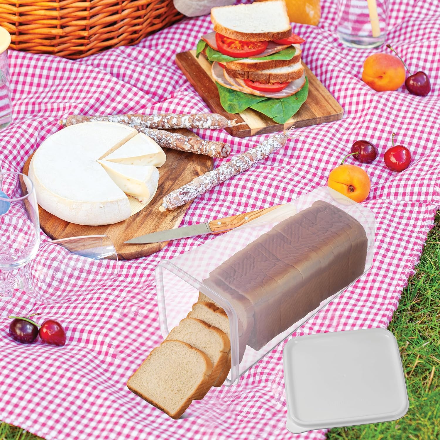 Bread Box for Kitchen Countertop – Tall Bread Container with Lid for Homemade Loaves, Sandwich, Bagels, Baguettes, Baked Goods – Freezer and Dishwasher-Safe – BPA-Free, Food-Grade Plastic