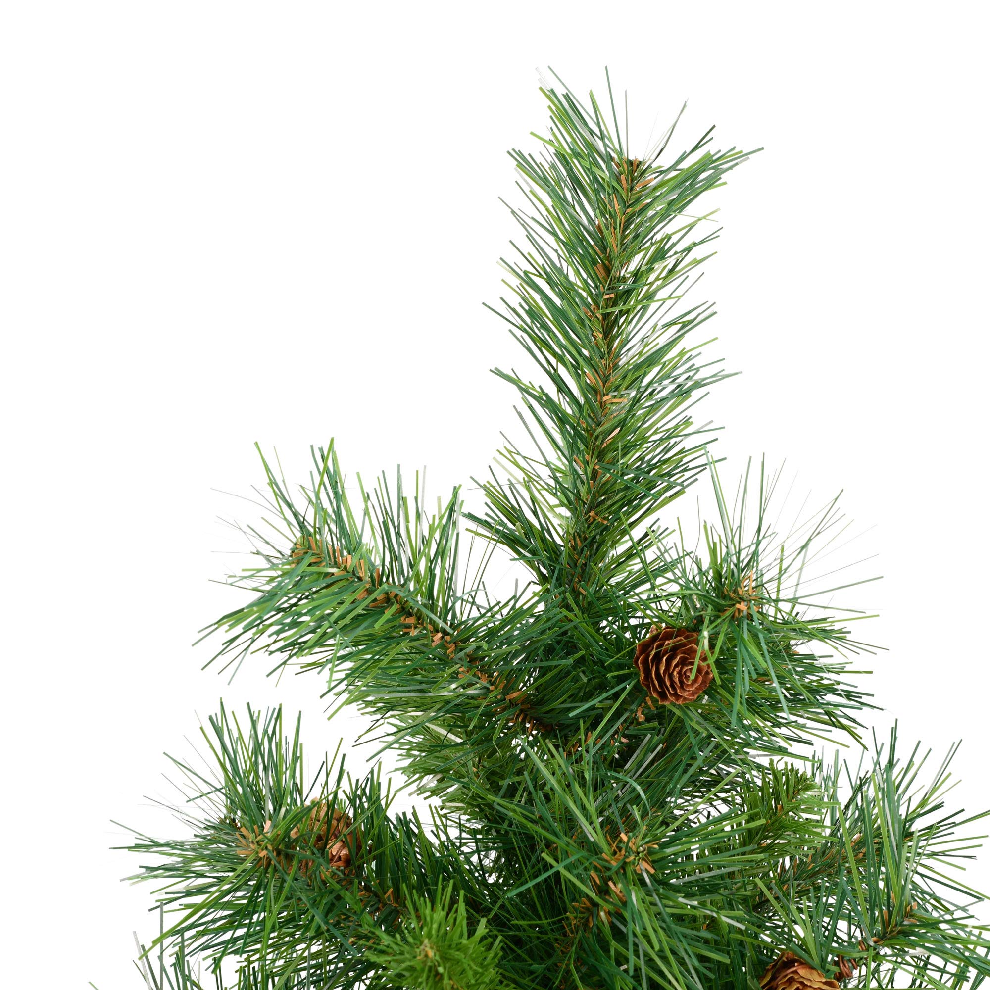 Vickerman 3' Cheyenne Pine Artificial Christmas Tree, Unlit - Faux Christmas Tree - Seasonal Indoor Home Decor - Mini Christmas Tree- Featuring Pine Cones