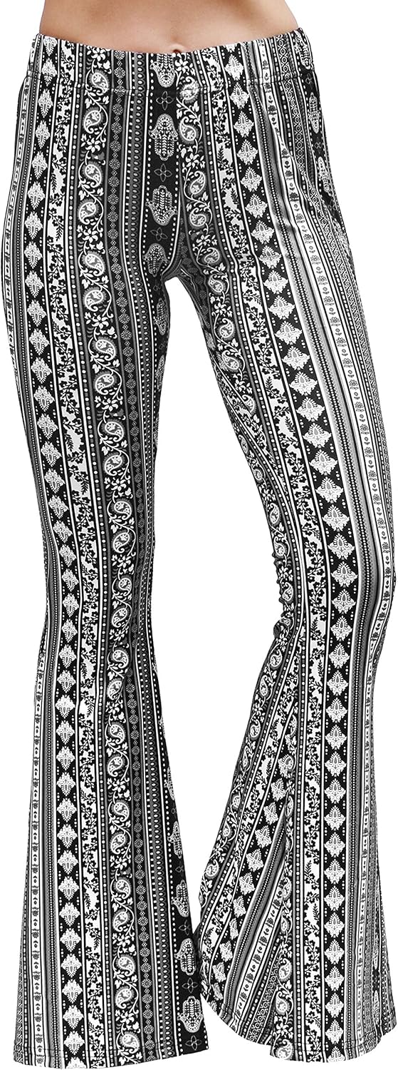 Amazon.com: Daisy Del Sol Gypsy - Pantalones de yoga de cintura alta,  elásticos y tribales. Palazzo elástico, parte inferior acampanada de los 70  : Ropa, Zapatos y Joyería
