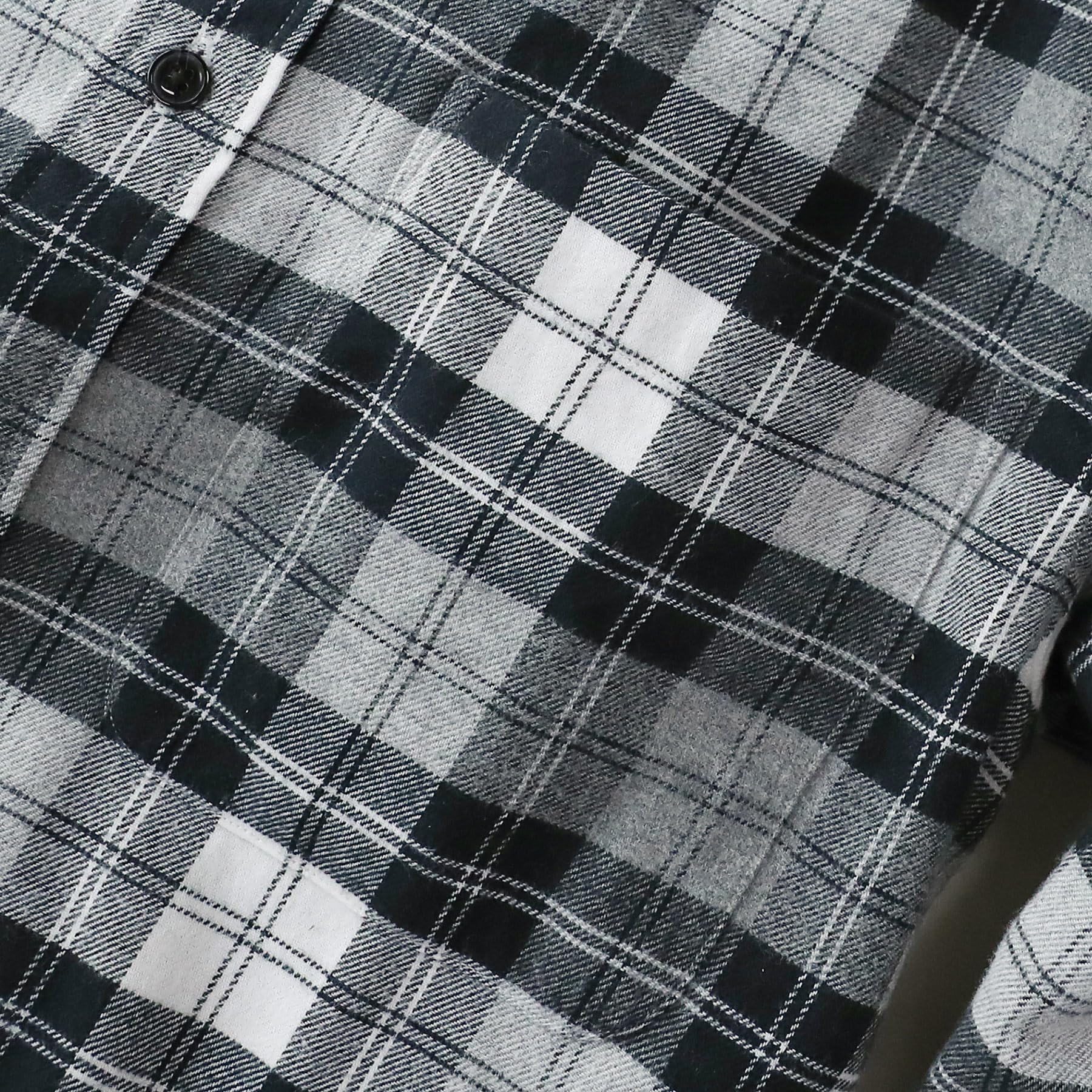 Dubinik® Camicia Uomo Flanella 100% Cotone Quadri Invernale Leggera con Taschino Morbida Comoda