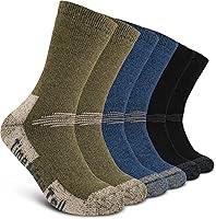 TimeMayTell Men's Merino Wool Hiking Socks - Cushioned, Breathable 3-Pack for Trekking & Outdoors