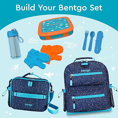 Miniatura 6 de Bentgo Kids Prints - Lonchera para niños, a prueba de derrames, con 5 compartimentos, estilo bento, porciones de tamaño ideal para niños de 3 a 7