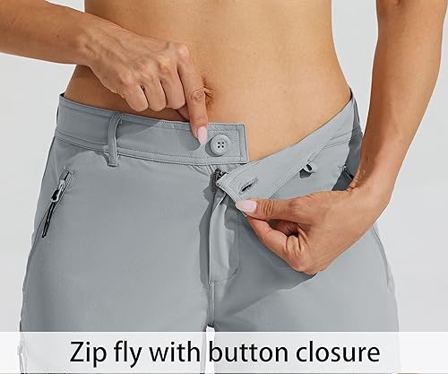 Miniatura 4 de Willit Pantalones cortos largos de senderismo para mujer de 10 pulgadas, de secado rápido, atléticos, de verano, con bolsillos