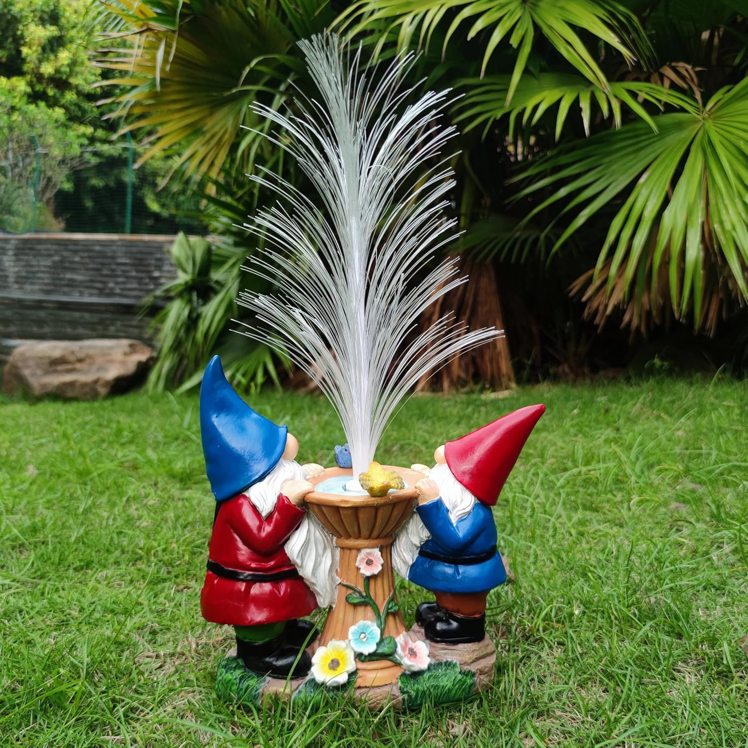 Solar Gnome Garden Statues，LED Lights Outdoor with 7 Multi-Color Changing Modes Solar Garden Decor Yard Lights Outside Patio Lawn, Gifts for Mom Grandma Women Birthday - Image 3