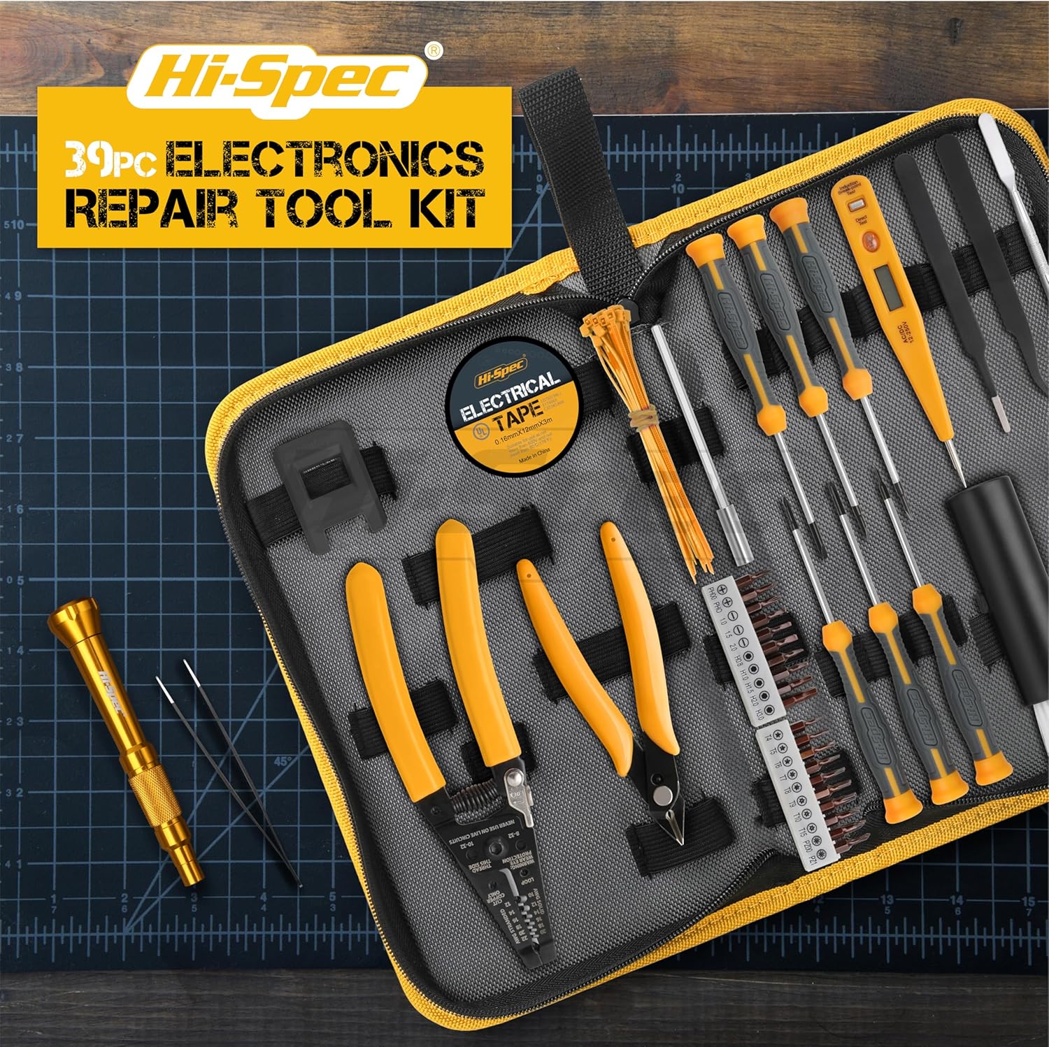 Hi-Spec 39pc Electronics Repair & Opening Tool Kit Set for Laptops, Phones, Devices, Computer & Gaming Accessories. Precision Small Screwdrivers with Pentalobe Bits for iPhones & MacBooks 39pcs image 3 of 7 B08HRXXHN4