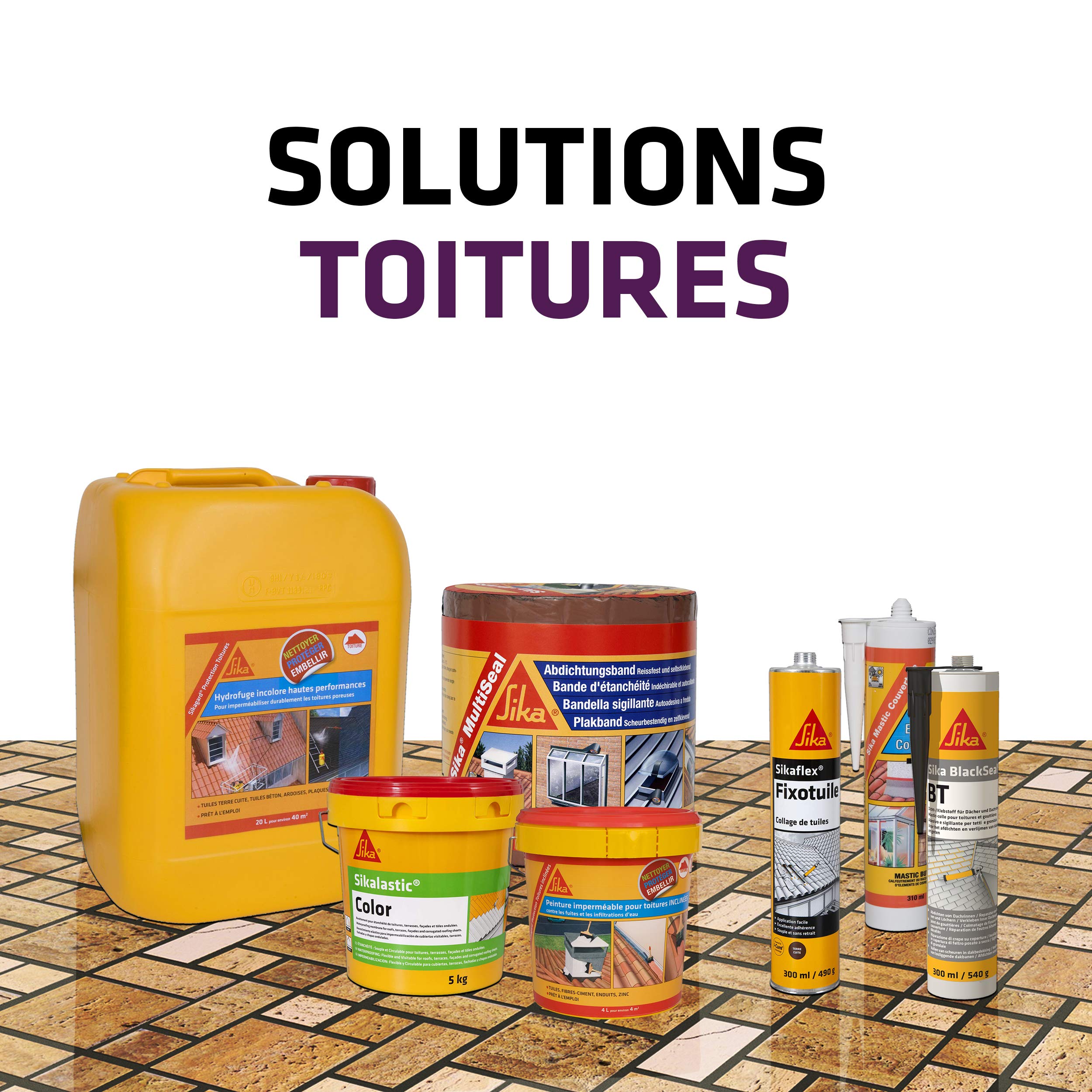 Sikagard Protection Toiture inclinée, Protection contre fuites et infiltrations d'eau, 4L, Gris