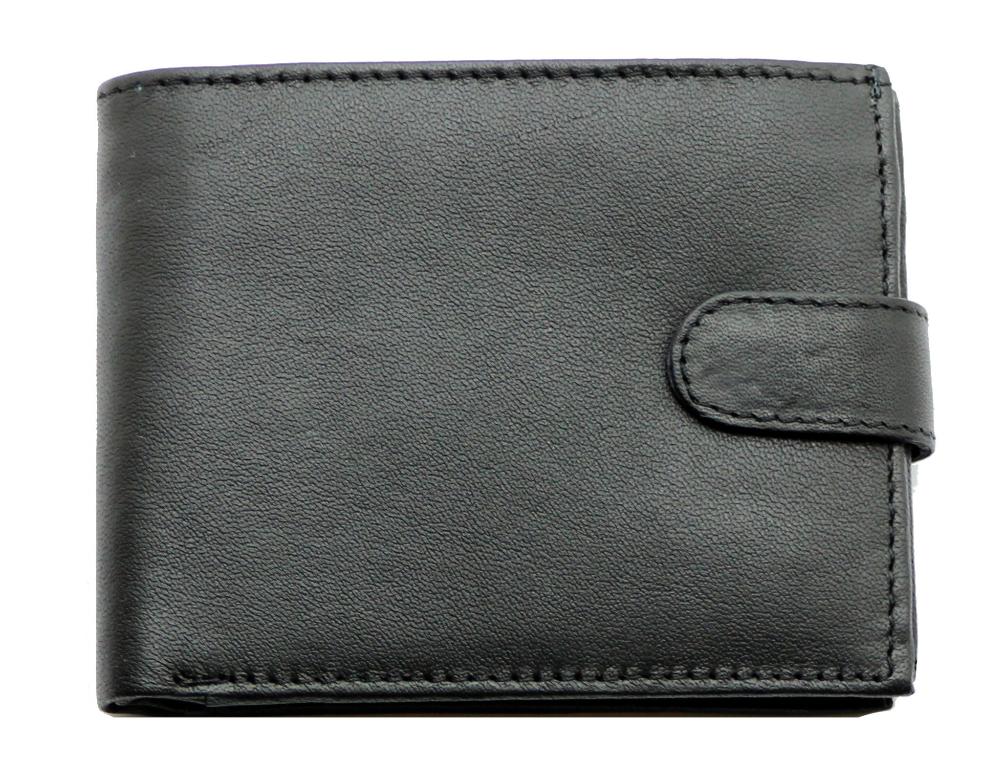 RAS WALLETSMen's Genuine Soft Nappa Leather Notecase Wallet With Coin Pocket Black