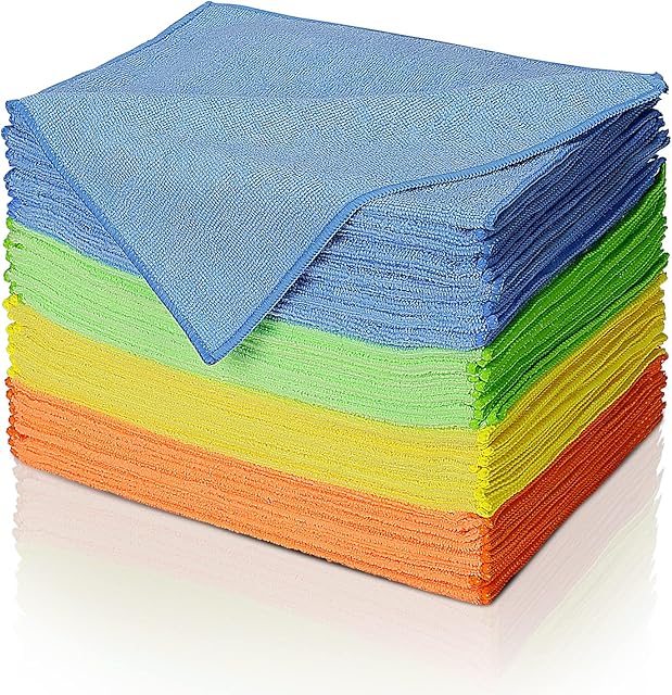 Masthome Cleaning Cloth,48pcs Lint Free Microfibre Cleaning Rags for Kitchen,Windows,Car Cleaning-Machine Washable, 40 X 30cm