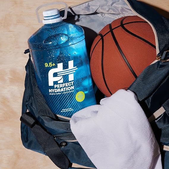 Perfect Hydration 9.5+ pH Alkaline Drinking Water, Electrolyte Minerals for Taste, Made in the USA, 8 Gallons (2 Cases of 128 fl oz Jugs)