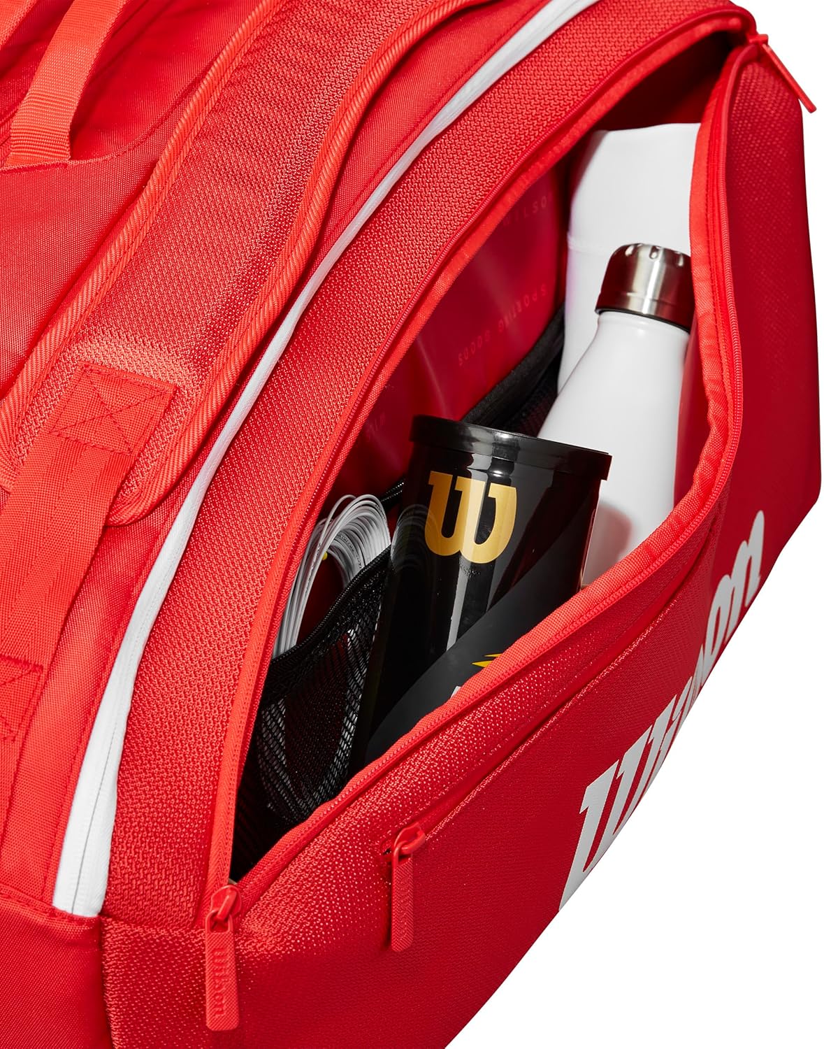 WILSON 2025 Super Tour Red Tennis Racket Bags - Red/White