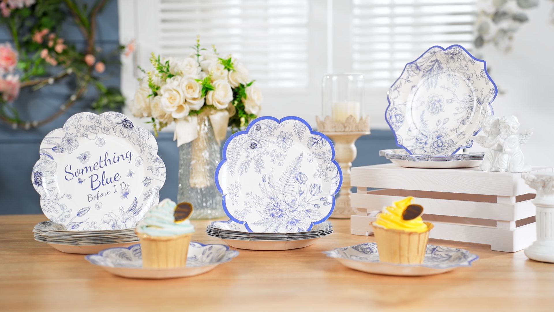 Amazon.com: Suttmin 100 Pcs Pink Floral Paper Plates Disposable