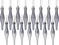 Vista 18 de Christmas Concepts® Paquete de bolas de gotitas de 3.4 pulgadas (5.9-3.3 in), diseño mate y purpurina, adornos de Navidad (rojo)