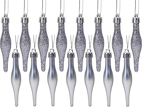 Miniatura 18 de Christmas Concepts® Paquete de bolas de gotitas de 3.4 pulgadas (5.9-3.3 in), diseño mate y purpurina, adornos de Navidad (rojo)