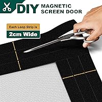 Vista 3 de Puerta con Malla Magnética Ajustable se Ajusta a Puertas de Ancho 29" - 33" Altura 79" - 81", Malla de Red para Puerta Resistente DIY Ensanchable