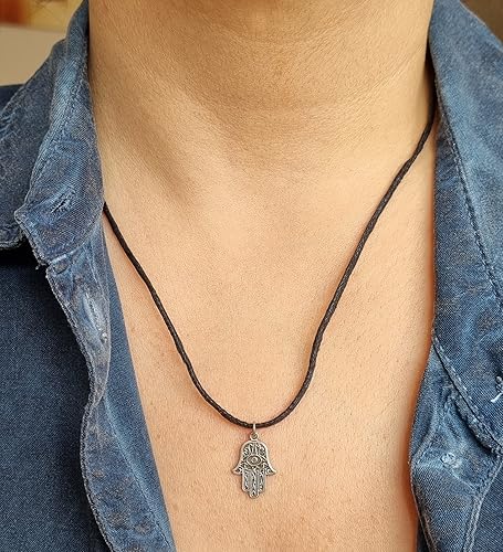 Miniatura 2 de MYSTIC JEWELS - Fatima Hand Pendant (Hamsa) for good luck and evil eye, women and men, gift