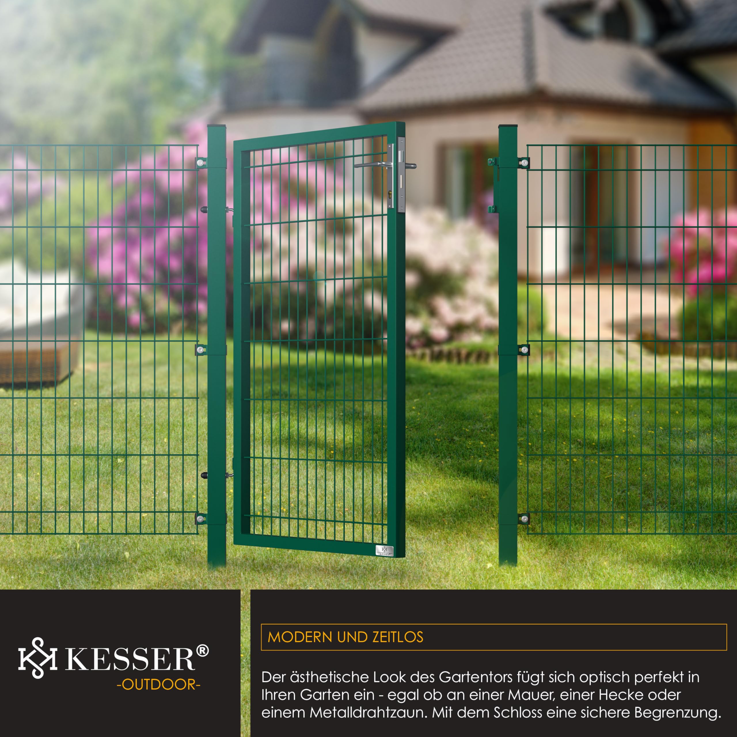 Cancello Da Giardino In Legno Di Pino 100x100cm - Recinzione Verde Per Esterni - Foto 11