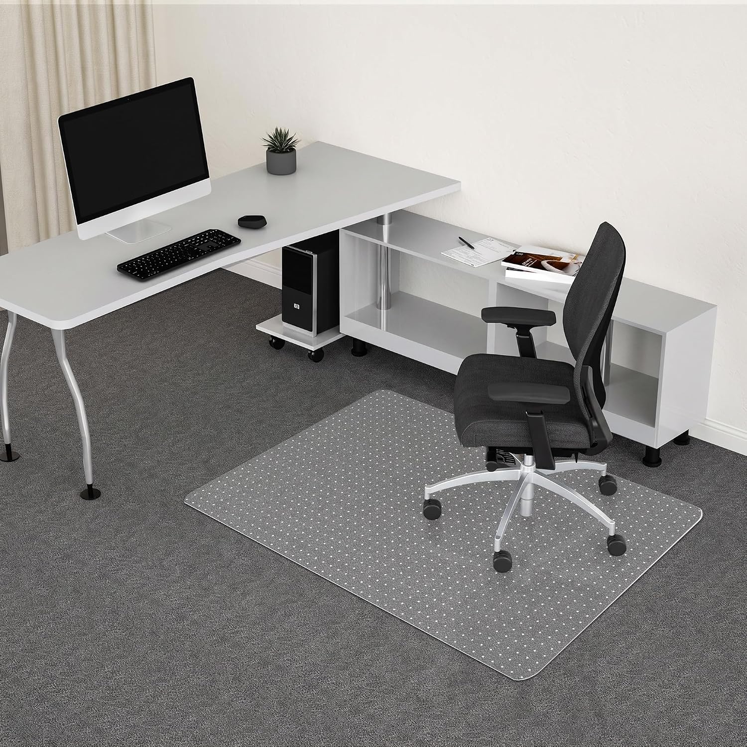 Office Chair Mat for Carpet, 48” x 36” Computer Chair Mat for Carpeted Floors, Smooth Glide Under Desk Carpeted Floor Protector, Carpet Mat for Home Office (Rectangle)