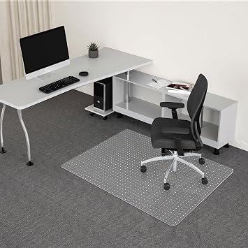 Chair Mat for Carpet 30" x 48" Clear Plastic Office Floor Protector for Rolling Desk Chair on Low Pile Carpet, Easy Glide Computer Chair Mat Rectangle, BPA-Free