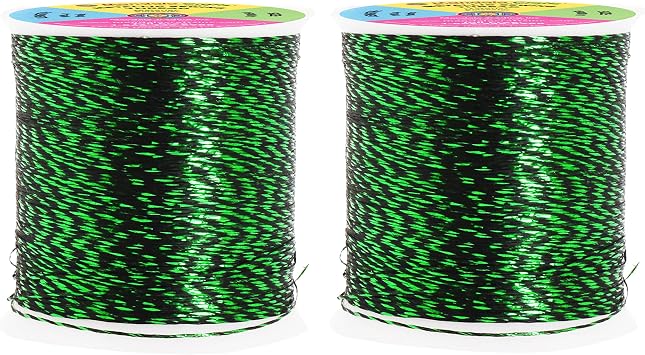Mandala Crafts Metallic Green Embroidery Floss Set - 218 Yards 200M Green Thread for Sewing Machine Hand Decorative Sewing Cross Stitch Needle Work Computerized Embroidery