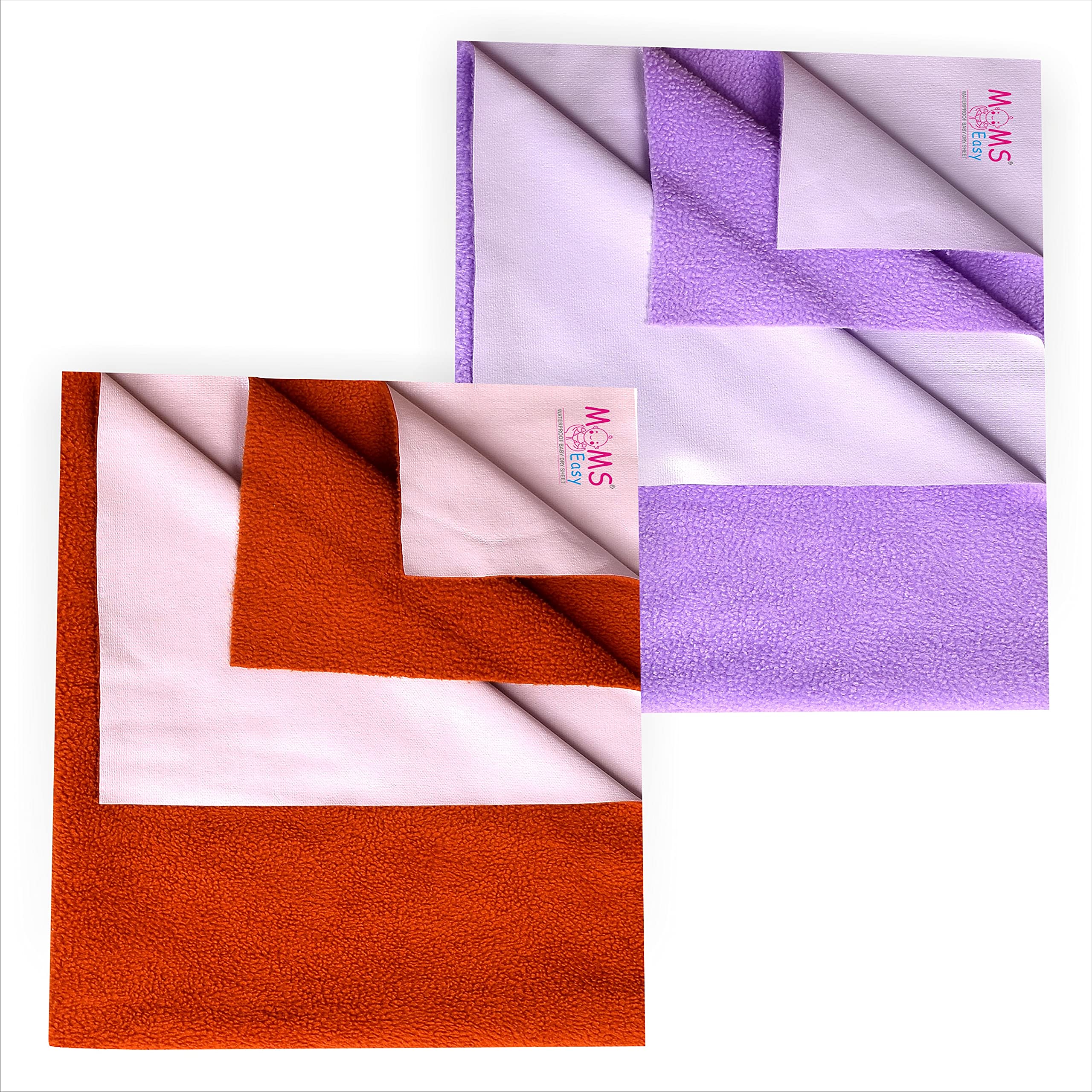 MOMSEASY® New Born Baby Mat for Baby Urine Waterproof, Mat for Baby Playing, Mat for Baby Sleeping and Baby Care Product Combo (Lilac-Maroon)