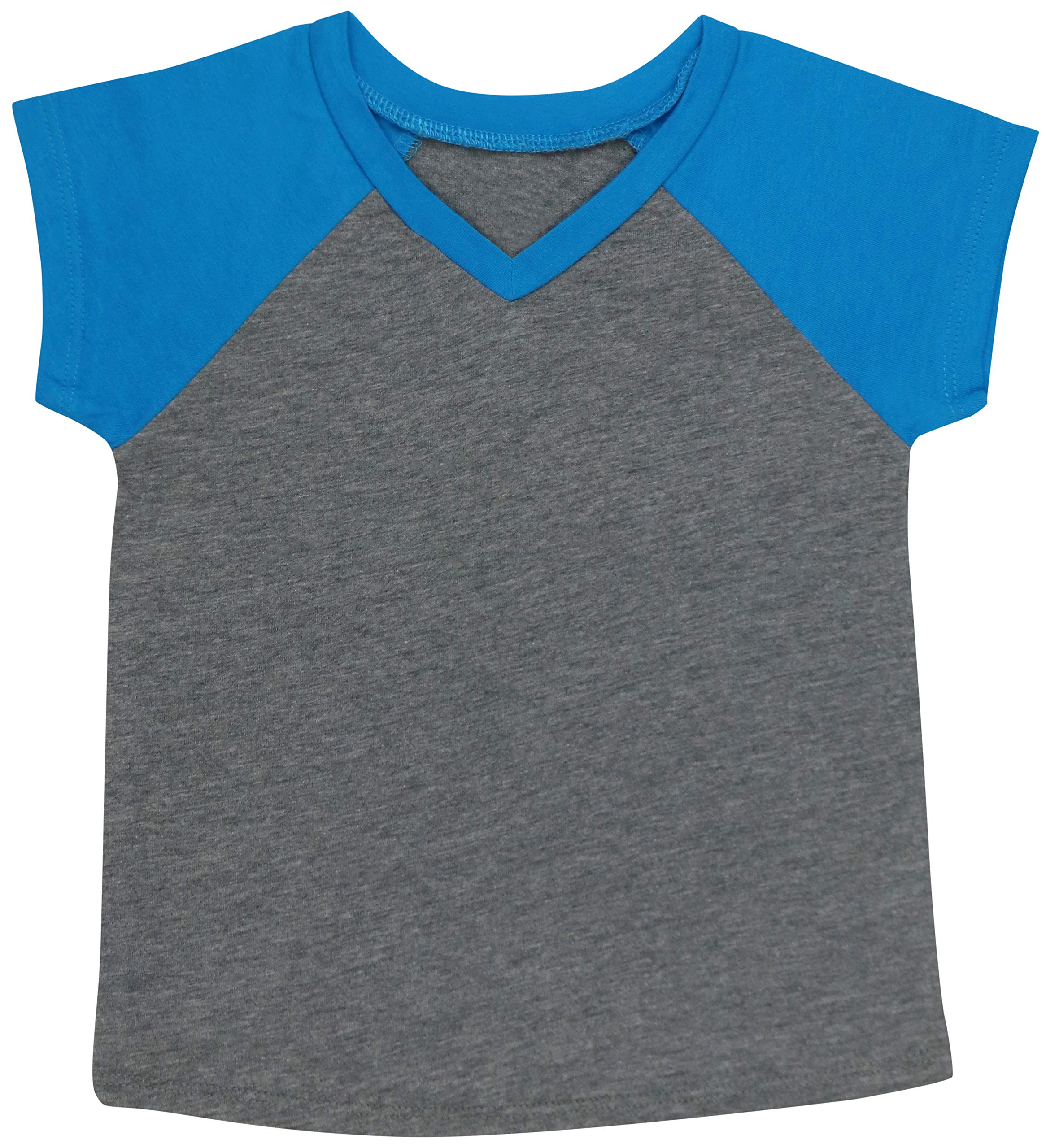 ToBeInStyle Kids Boys Girls Cotton Jersey Contrast Raglan V-Neck Tee T-Shirts