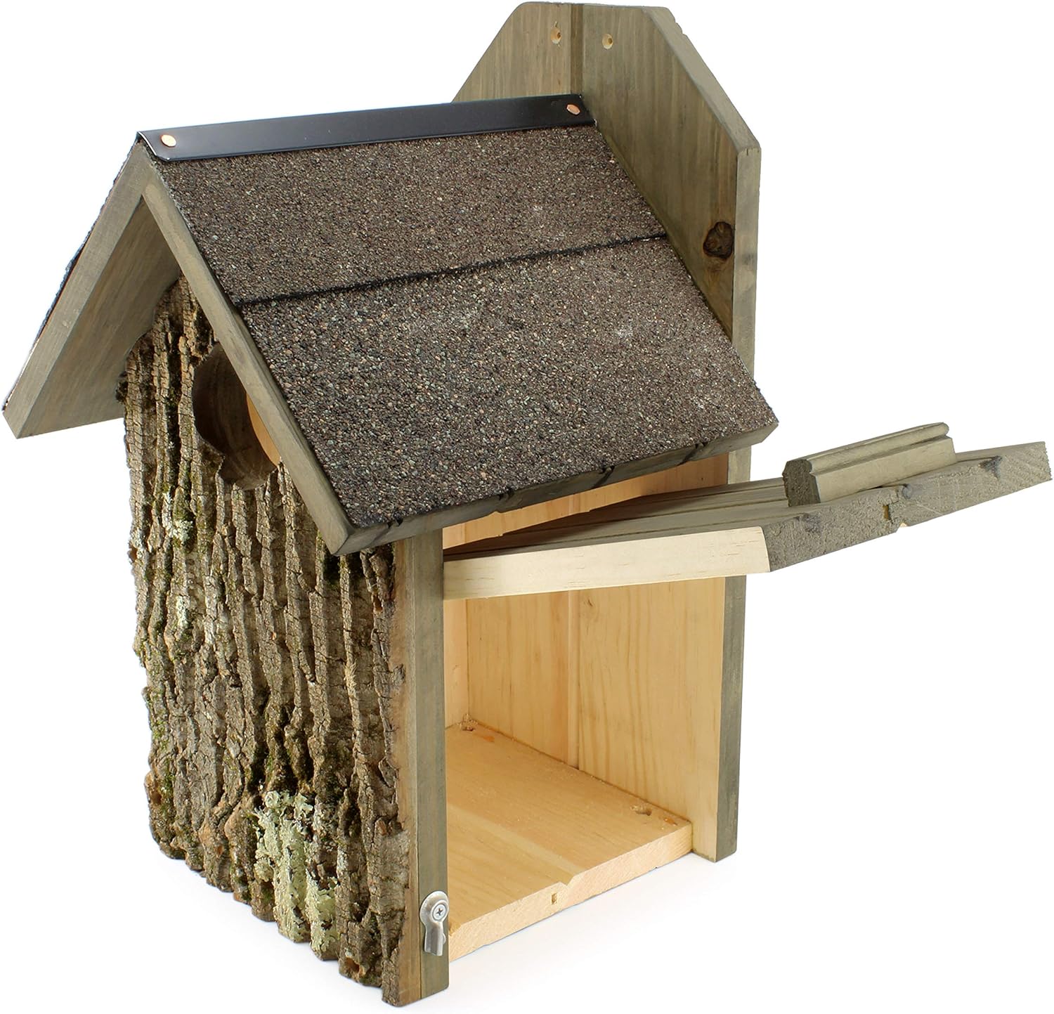 Creative Product Uncle Dunkels Premium Screech Owl House, Box for Nesting-Handmade in The USA-Pine Shavings- Stainless Steel Hanging Hardware- Prefinished Ready to Install