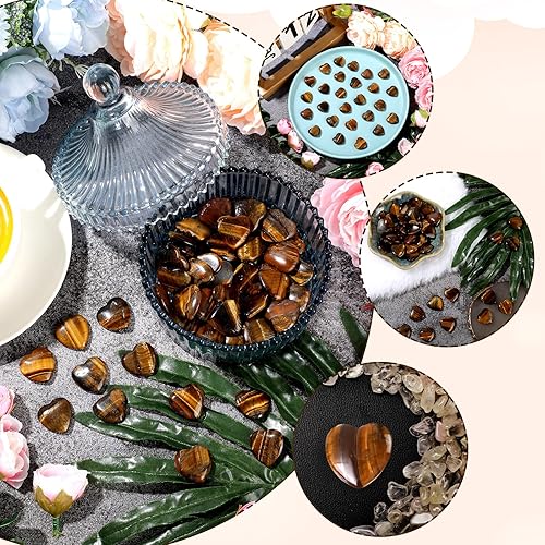 Miniatura 7 de Gerrii 50 piedras curativas de corazón a granel, piedras inspiradoras de corazón de cuarzo, regalo para mujeres, bolsillo de amor, pulido de energía