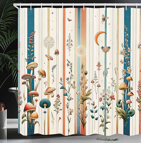 Miniatura 32 de Cortina de regadera de mundo marino, peces, estrellas de mar, formato arte moderno, decoraciones temáticas para niños para baño del hogar, Marrón