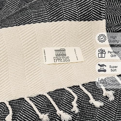 Miniatura 5 de EPHESUS TOWELS Juego de 2 toallas de mano, 18 x 40 pulgadas, algodón turco, toalla de mano decorativa turca para baño, cocina, invitados, cara,