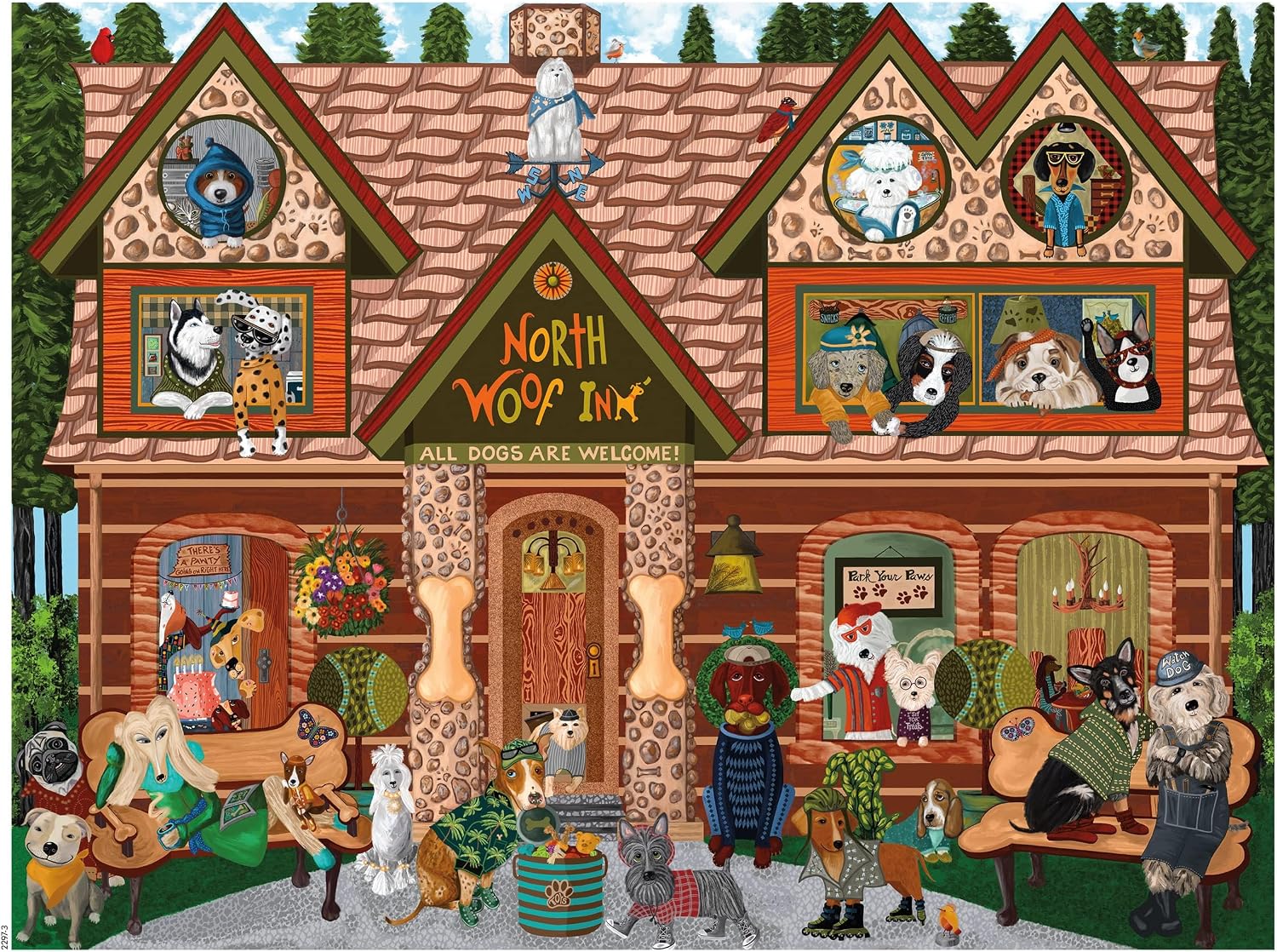 Ceaco - Woof N Wag - North Woof Inn - 300 Piece Jigsaw Puzzle