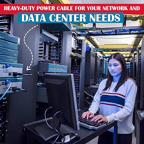 Miniatura 8 de CablesAndKits Cable de alimentación de CA resistente, 15A250V, 14 AWG, 6-20P a C13, (NEMA 6-20P a IEC-60320-C13), negro, 8 pies (8.2 ft)