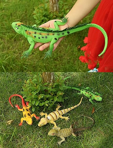 Miniatura 6 de 4PCS Simulación Gran Lagarto Desierto Camaleón Plástico Estiramiento Juguete 14 Pulgadas De Largo (Lagarto