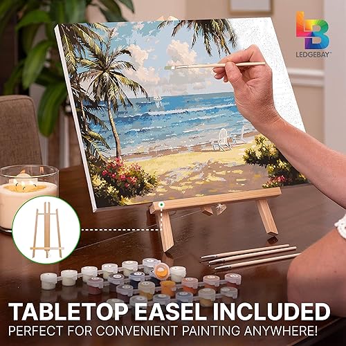 Miniatura 7 de Ledgebay Kit de pintura por números DIY para adultos en lienzo enmarcado kit de pintura por números para principiantes a avanzados, los kits