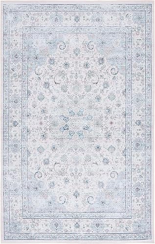 Miniatura 2 de SAFAVIEH Tucson Collection - Alfombra de área de 6 x 9 pies, diseño persa beige y verde, no desprende pelusa, lavable a máquina y antideslizante,