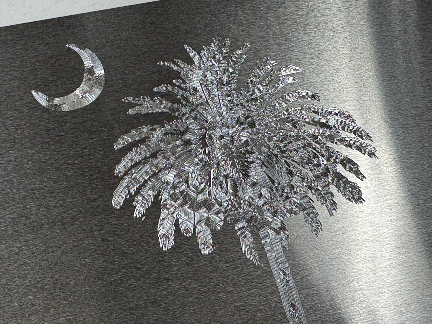 Engraved SC Palmetto Palm Tree Diamond Etched Vanity License Plate Car Tag Gift