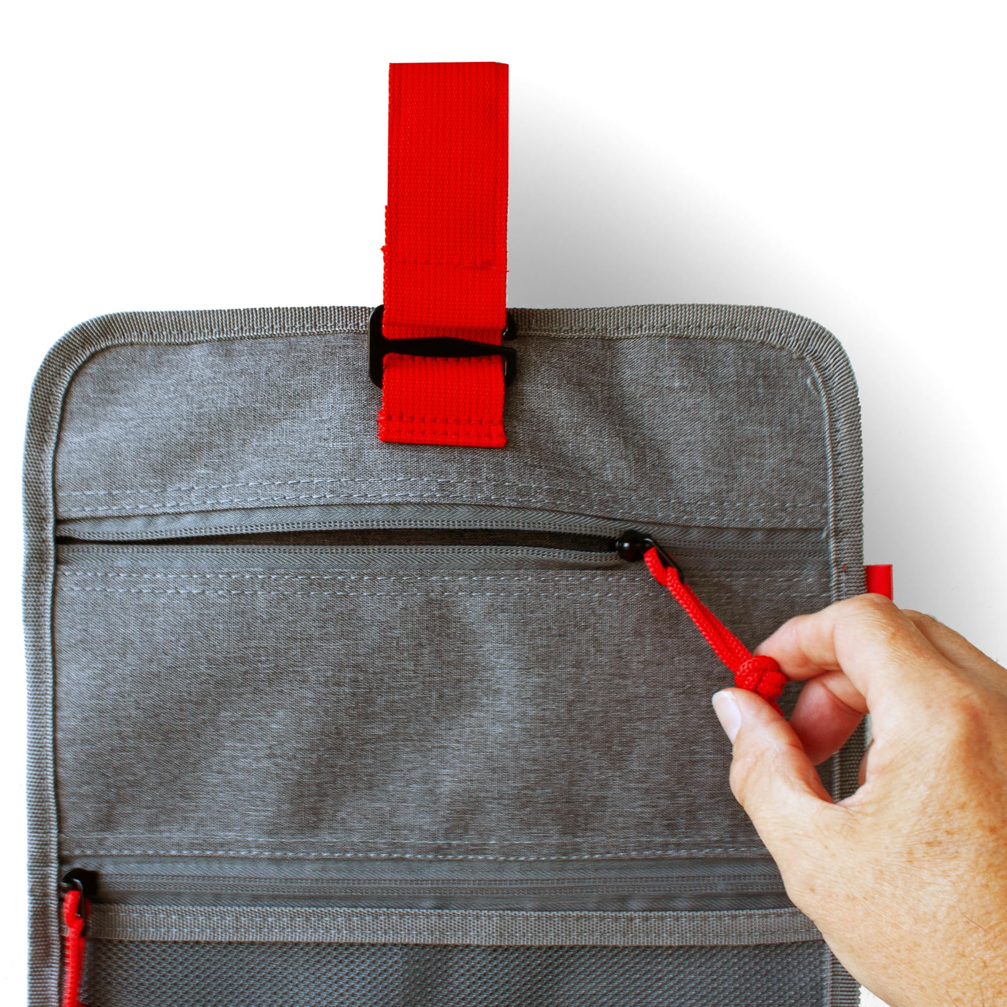 92ND.Supply, Neceser para hombre, neceser para hombre, colgar todos los compartimentos con cremallera, mucho espacio de almacenamiento mediante correas ajustables, cierre de . (gris), gris, 61 x 27 cm