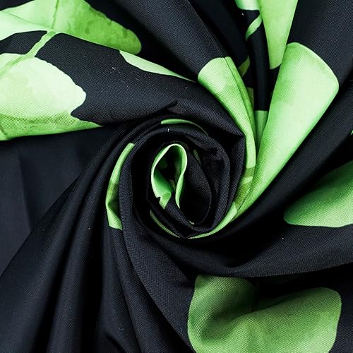 Miniatura 3 de EOBTAIN Cortina de ducha de hojas verdes para baño, cortina de ducha con hojas de eucalipto en acuarela negra con 10 ganchos, juego de cortinas de