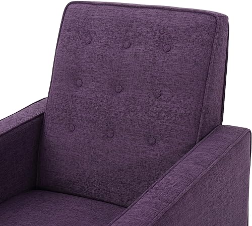 Miniatura 53 de GDFStudio Macedonia - Sillón reclinable de tela con respaldo copetudo, moderno Gris,azul (Muted Blue),Verde apagado/Espresso oscuro,Morado