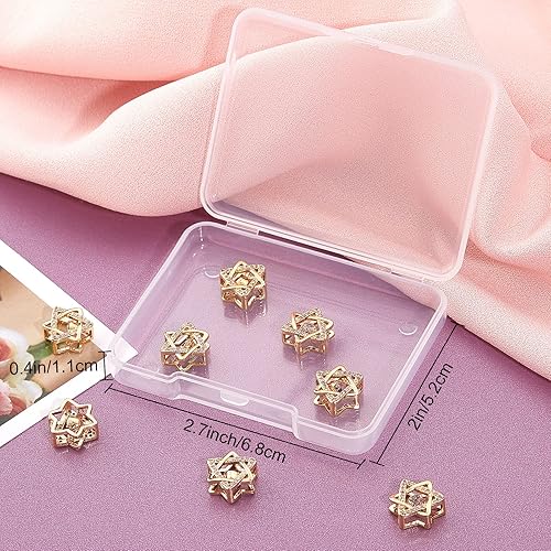 Miniatura 7 de Beebeecraft 8 unidades/caja de dijes de estrella de David con circonita cúbica transparente de seis puntas, joyería para hacer pulseras, collares,