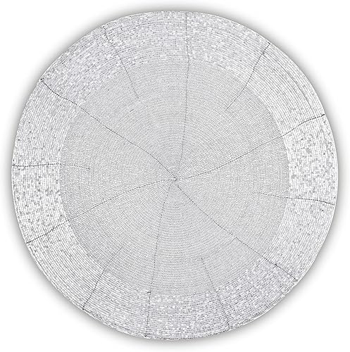 Miniatura 9 de Light & Pro Manteles individuales con cuentas para mesa de comedor, rústico de granja hechos a mano, con purpurina, cargador para Navidad, Pascua,