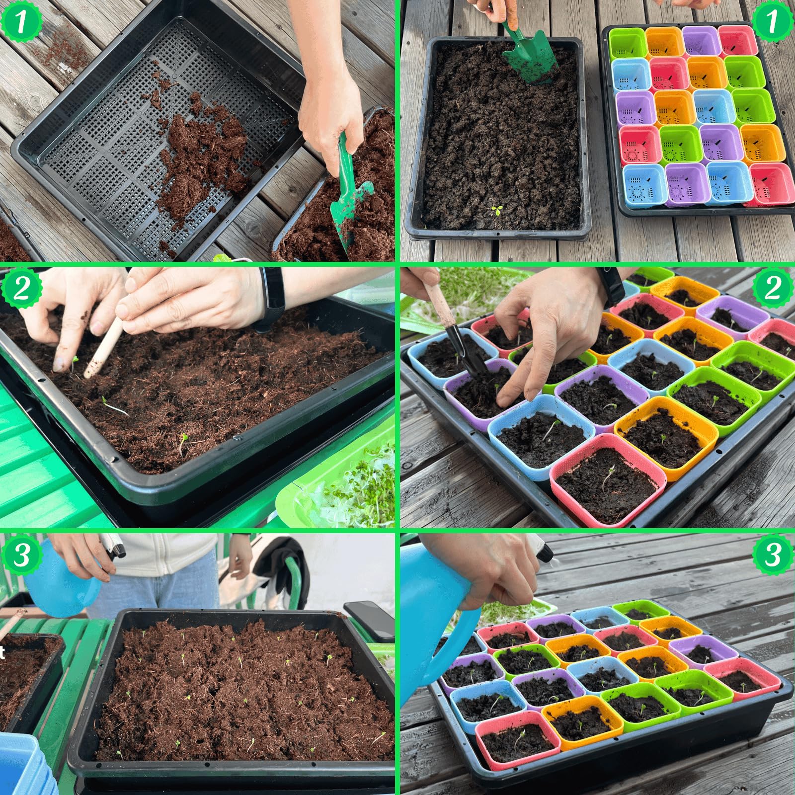 BeGrit Lot de 10 plateaux de démarrage en maille pour semis de jardin - 38,1 x 30,5 cm