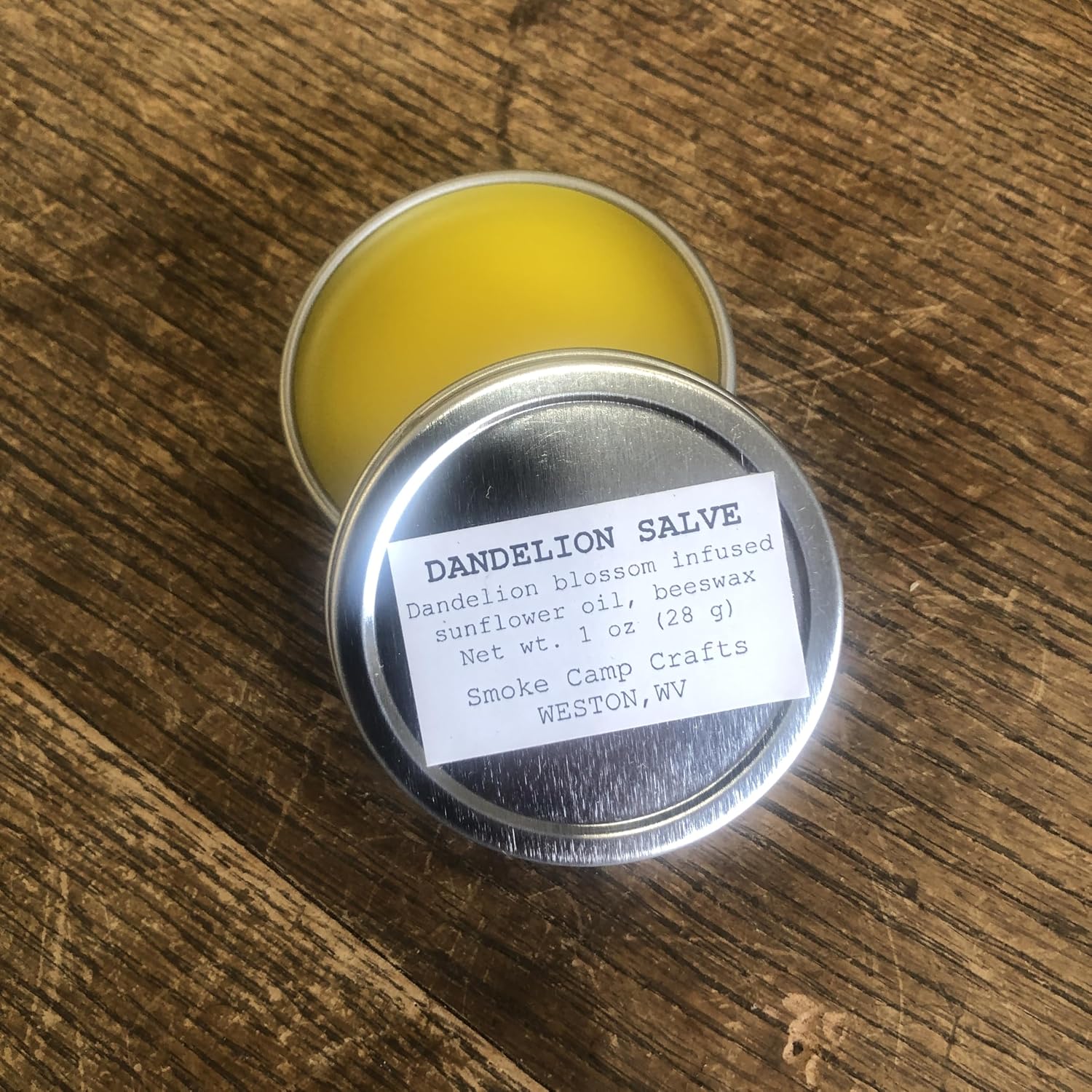 Smoke Camp Crafts Dandelion Blossom Salve - 1 oz - Made with Sunflower Oil and Beeswax - Herbal Salve Eczema Dry Skin Cream Balm for Kids and Adults