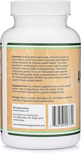 Miniatura 4 de Andrographis Cápsulas Max Andrographides - 1,000 mg Tamaño de porción (120 cápsulas) con AP-Bio (extracto de Andrographis Paniculata patentado) -