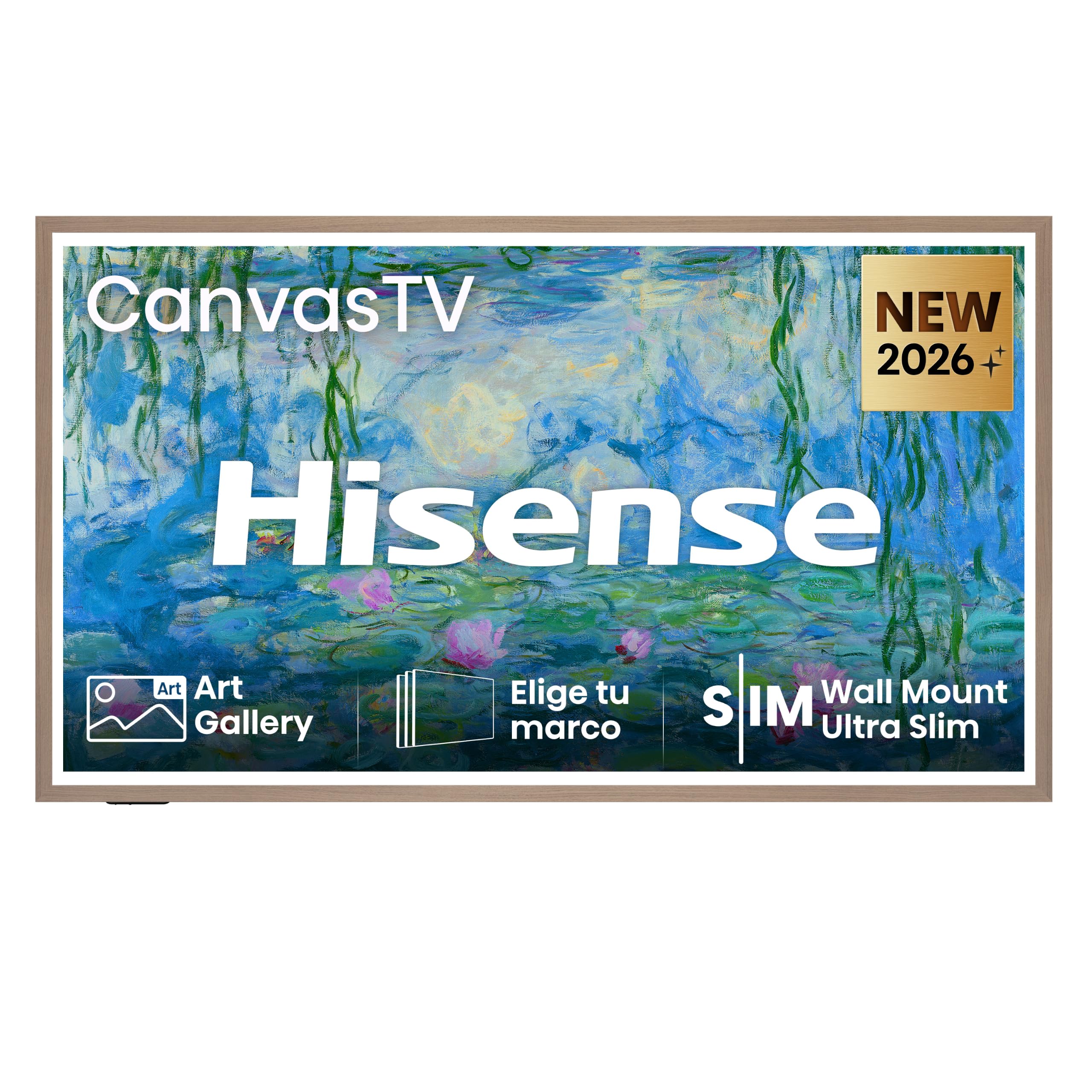 Hisense 55S7S – Hi-QLED Smart TV 55 Pulgadas, Hi-QLED Lifestyle TV, Modo Arte, Hi-Matte Display, Elige Marco, Diseño Ultra Fino, Soporte de Pared, Modo Juego 144 Hz Nativos, Sonido 2.0.2