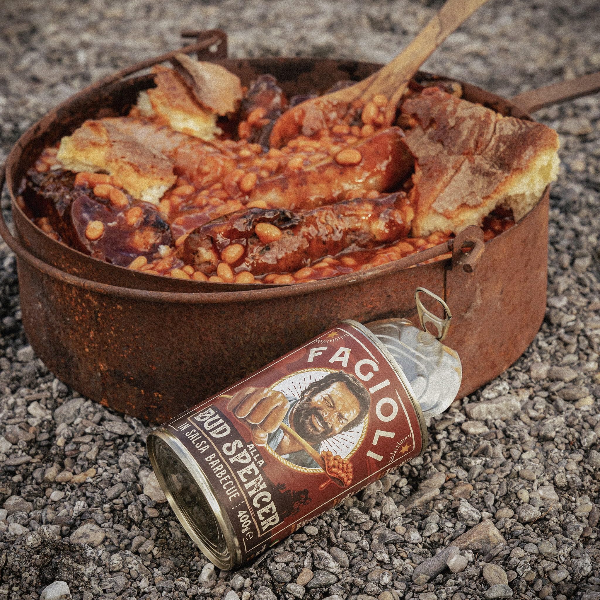 Fagioli alla Bud Spencer - In Salsa Barbecue con Fagioli Bianchi, Lattina da 400g (Pronti in 3 minuti, Senza Glutine, Vegani, Prodotti in Italia)