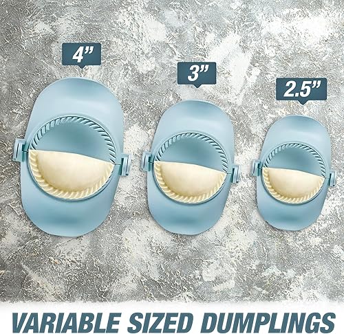Miniatura 6 de Juego de 3 piezas para hacer bolas de masa, juego de 3 piezas para cocinar albóndigas, potstickers, momos, pierogi, gyoza, empanadas, raviolis y