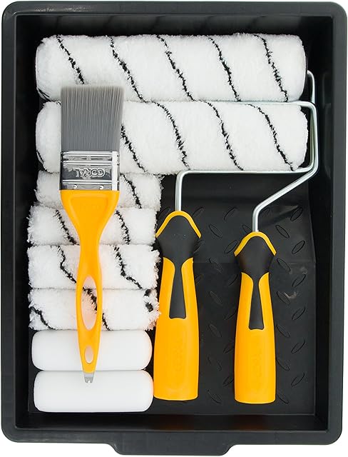 Coral 10501 Paint Kit with Headlock and Mini Roller Frame and Hybrid Brush, Set of 12 Pieces