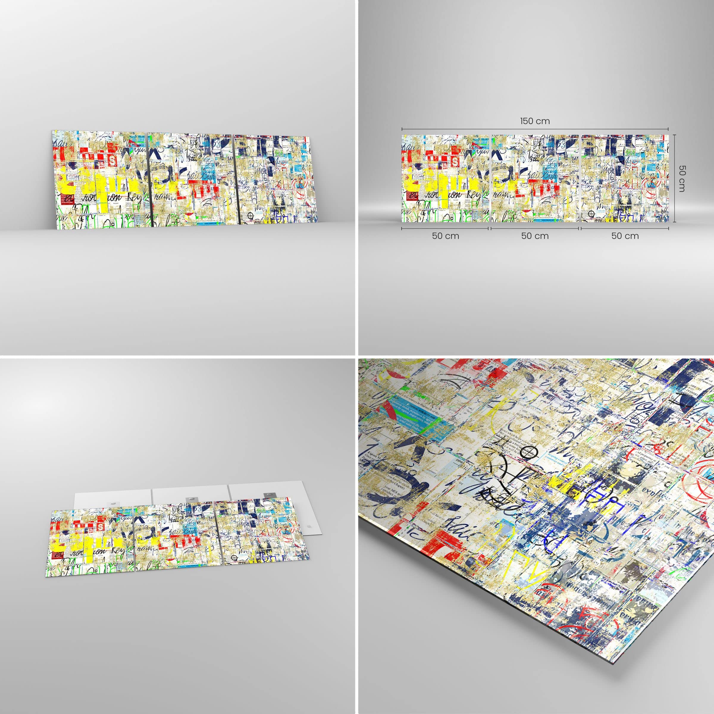 Impression sur Verre 160x50cm Tableaux Image Graffiti mur peinture peinture