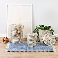 Vista 2 de Honey-Can-Do Juego de 3 cestas de serpientes de hierba marina, natural STO-08750 Natural