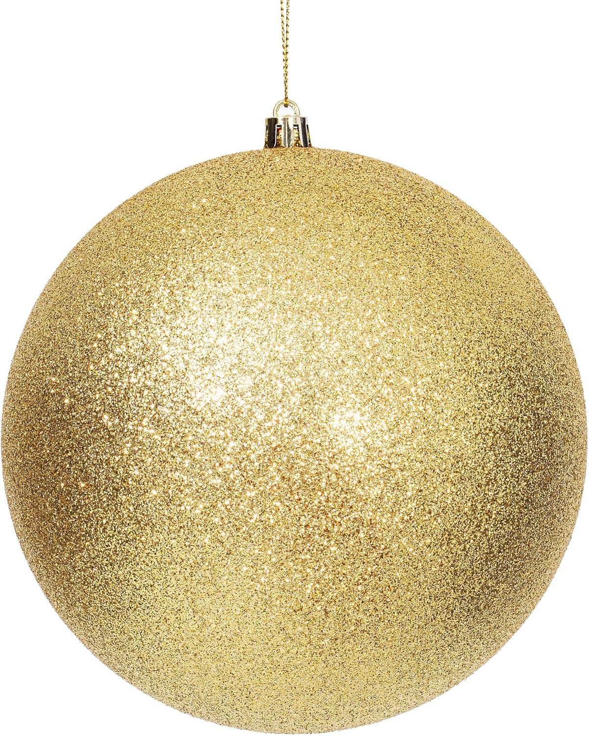 Vickerman 6" Gold 4-Finish Shatterproof Ball Ornament Set of 4 Ornaments - Featuring Matte, Sequin, Shiny and Glitter Finishes Ornaments - Holiday Decor